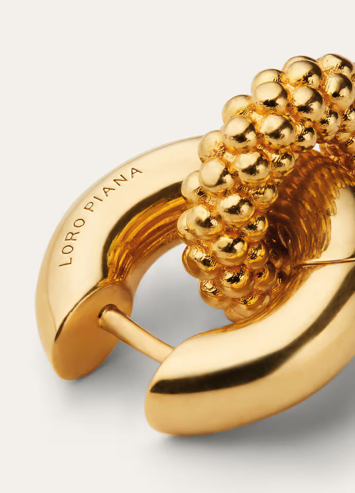 Loro Piana Bubble Double Hoop Earrings Brass