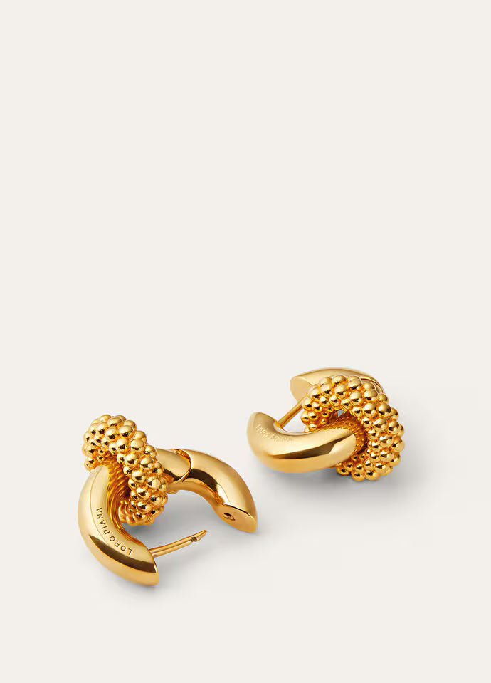 Loro Piana Bubble Double Hoop Earrings Brass