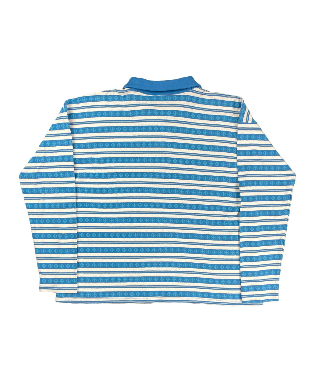 Chrome Hearts Silver Detailed Rugby Polo Long Sleeve "Blue/White"