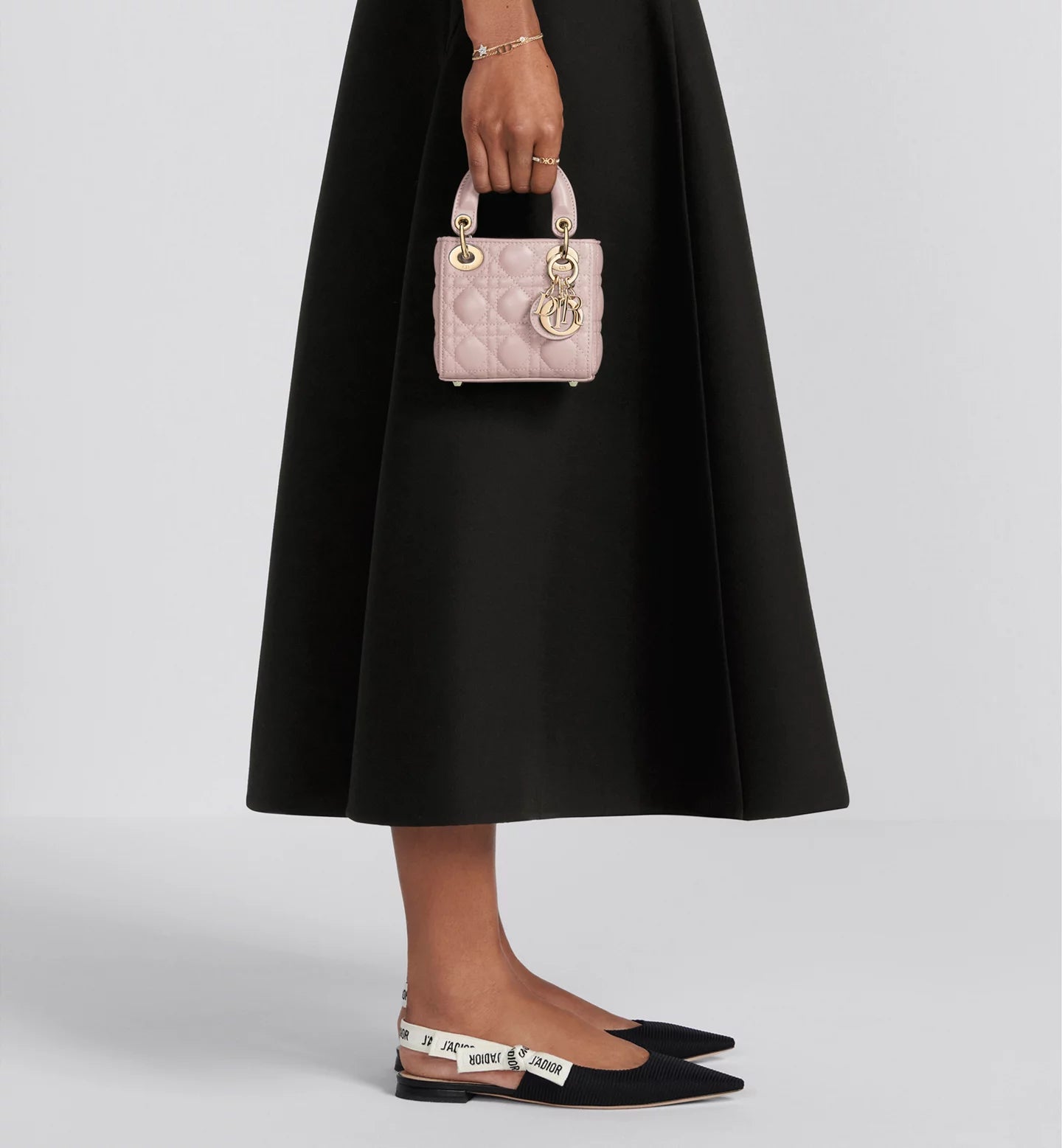 Lady Dior Micro Bag Powder pink Cannage lambskin