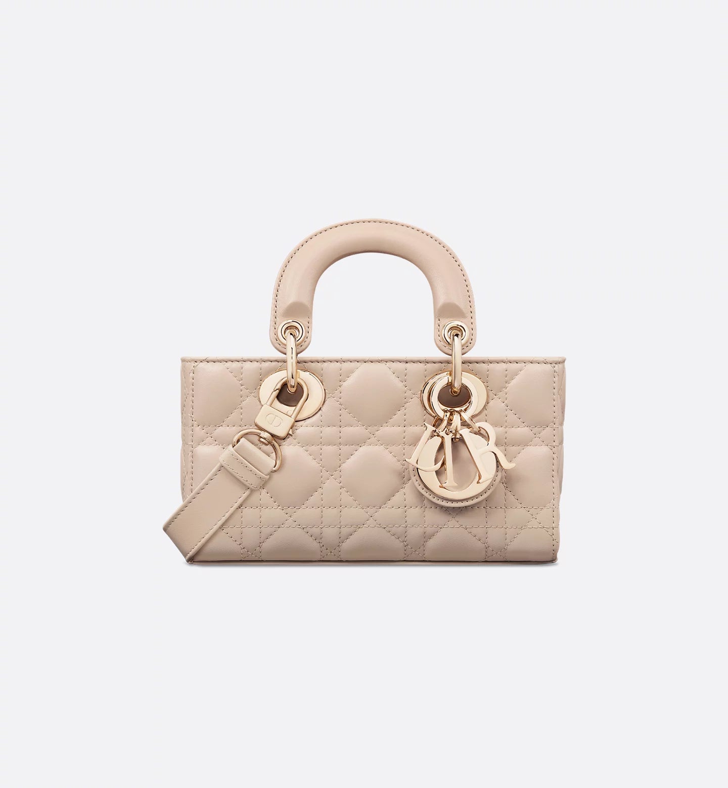 Mini Lady D-Joy Bag Powder Beige Cannage Lambskin