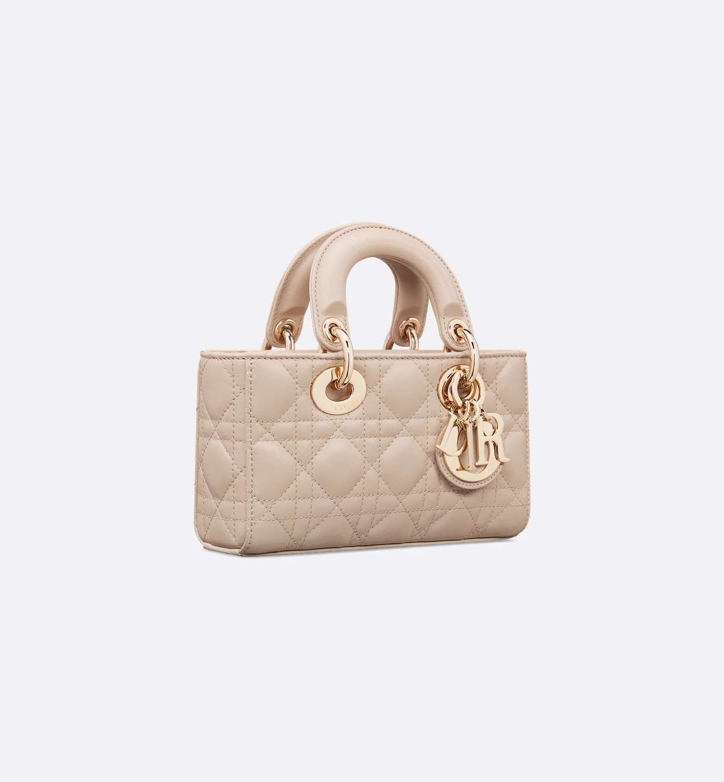 Mini Lady D-Joy Bag Powder Beige Cannage Lambskin