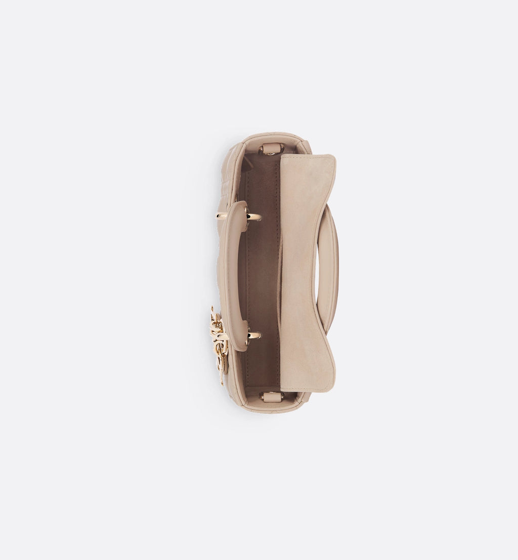Mini Lady D-Joy Bag Powder Beige Cannage Lambskin