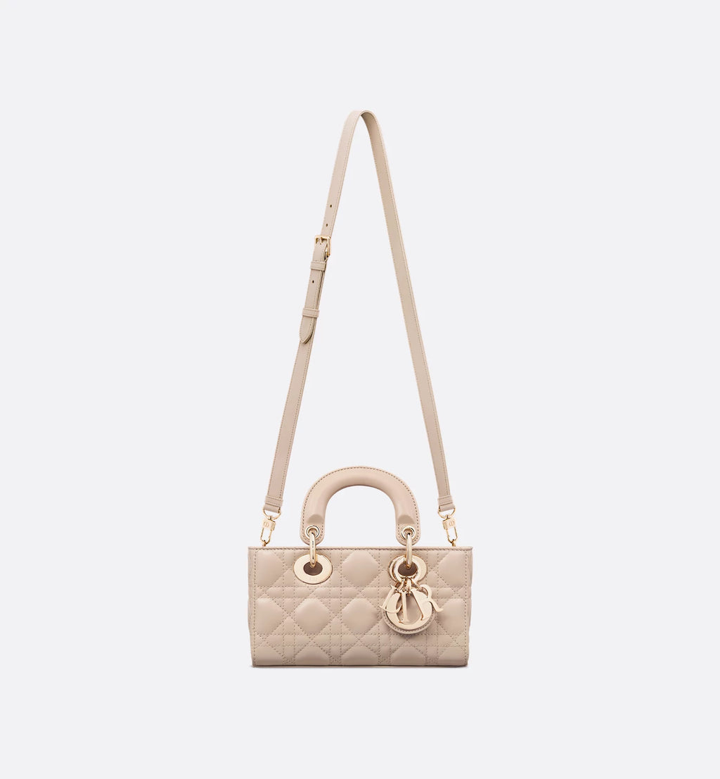 Mini Lady D-Joy Bag Powder Beige Cannage Lambskin