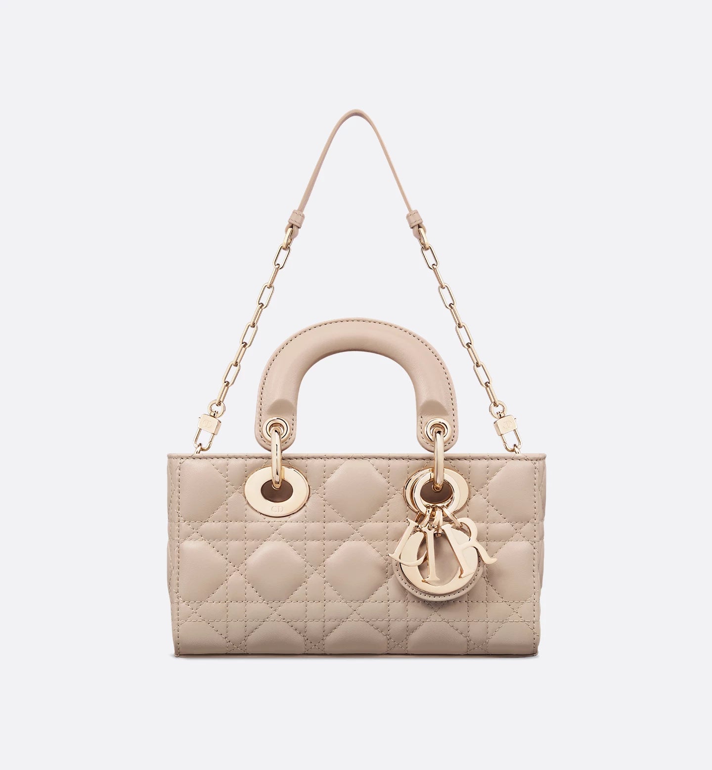 Mini Lady D-Joy Bag Powder Beige Cannage Lambskin