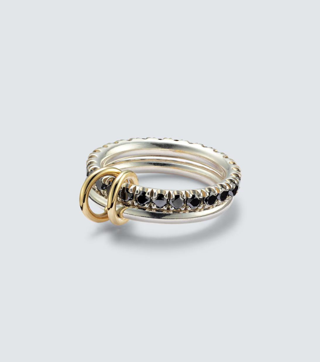 Spinelli Kilcollin Enzo SG Noir sterling silver and 18kt gold ring with black diamonds