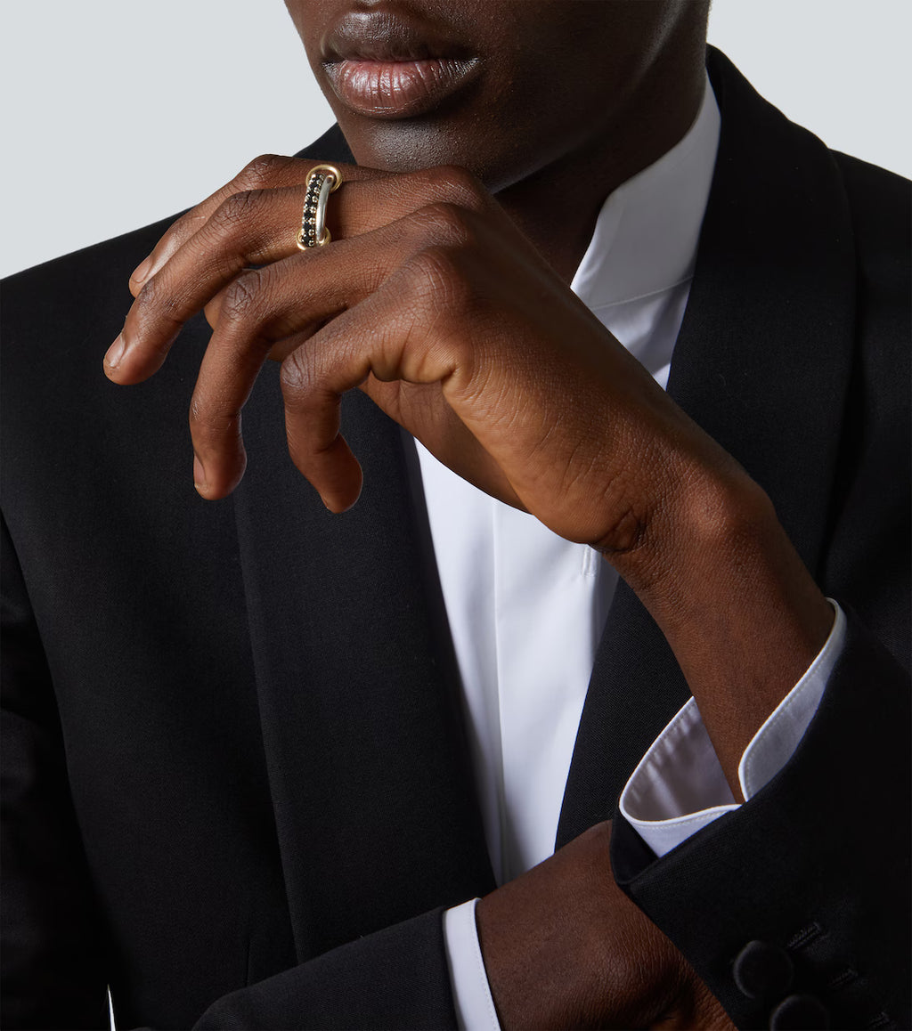 Spinelli Kilcollin Enzo SG Noir sterling silver and 18kt gold ring with black diamonds