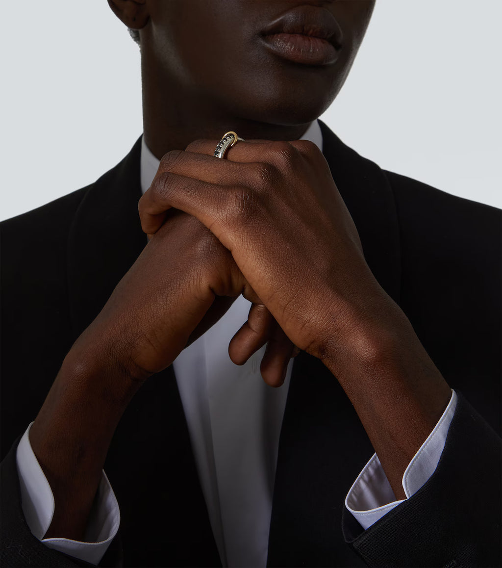 Spinelli Kilcollin Enzo SG Noir sterling silver and 18kt gold ring with black diamonds