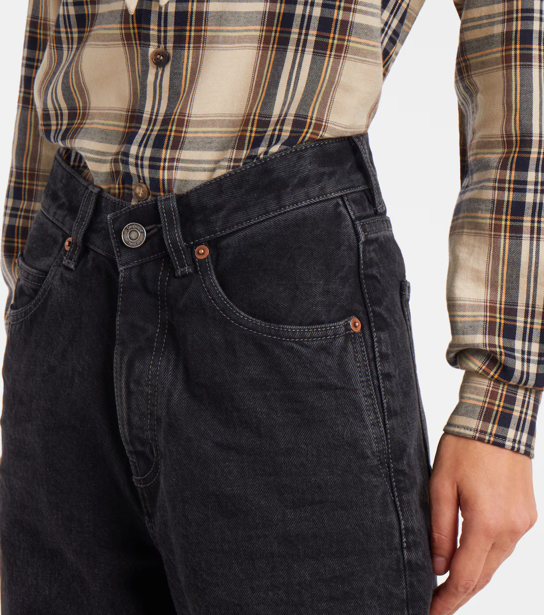 Saint Laurent V-Waist wide-leg jeans