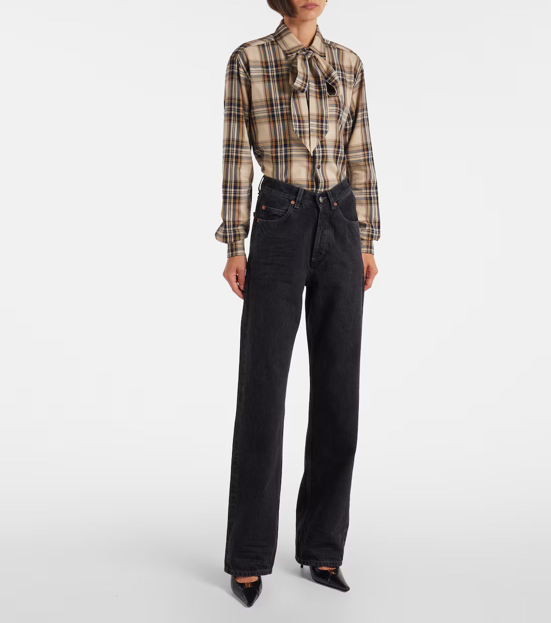 Saint Laurent V-Waist wide-leg jeans