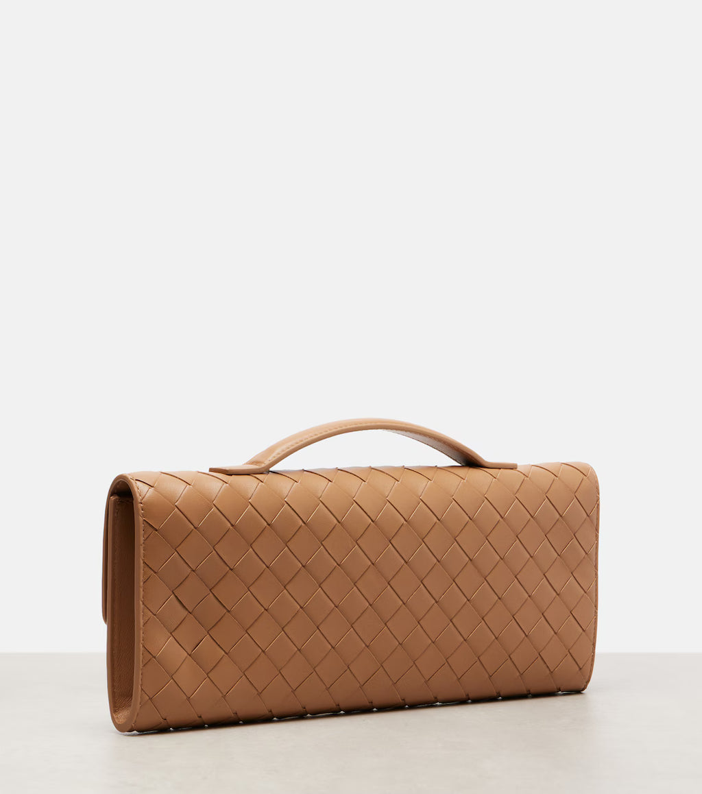 Bottega Veneta Andiamo Intrecciato Leather Clutch