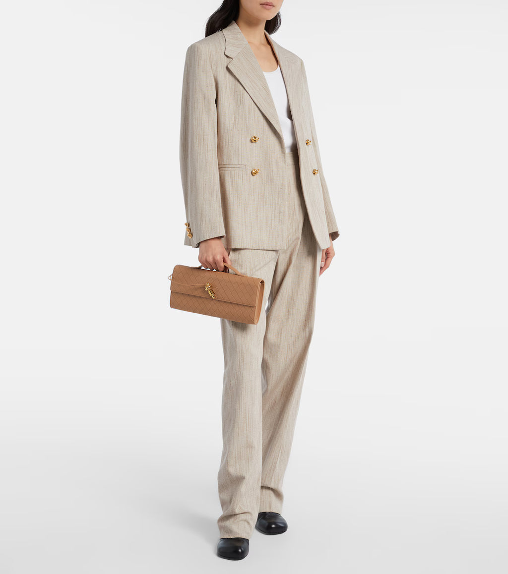 Bottega Veneta Andiamo Intrecciato Leather Clutch