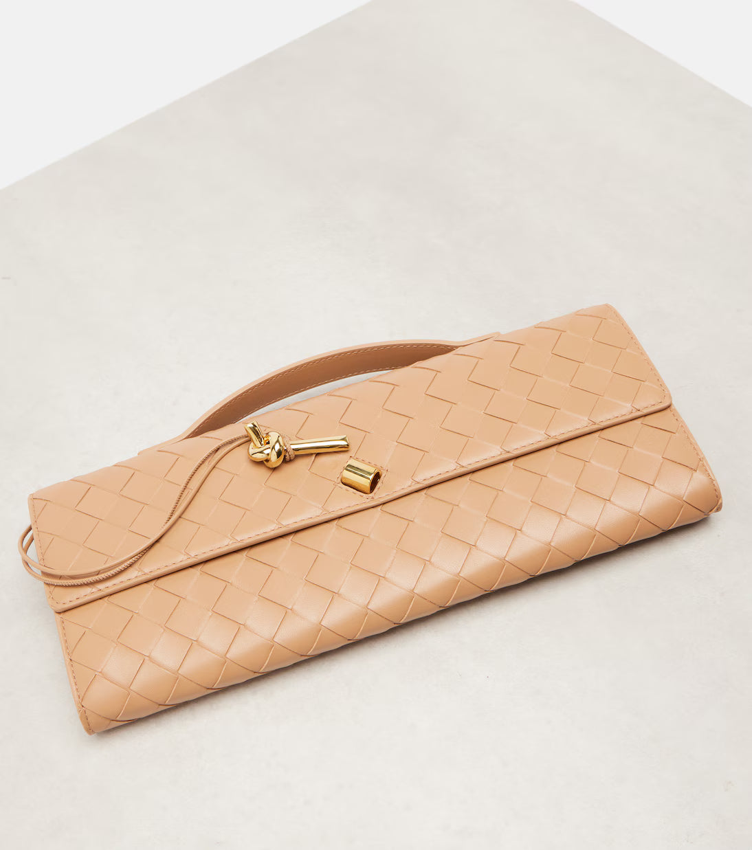 Bottega Veneta Andiamo Intrecciato Leather Clutch