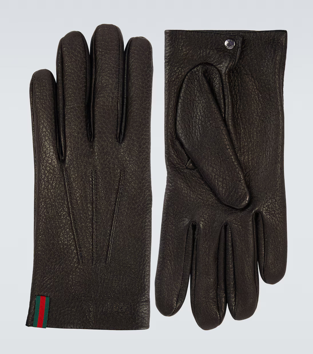 Gucci Web Stripe leather gloves