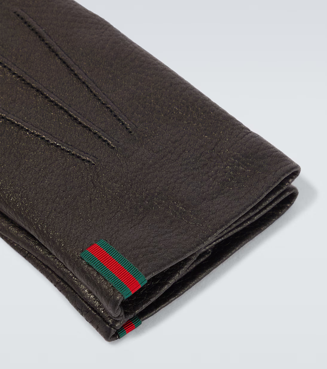 Gucci Web Stripe leather gloves