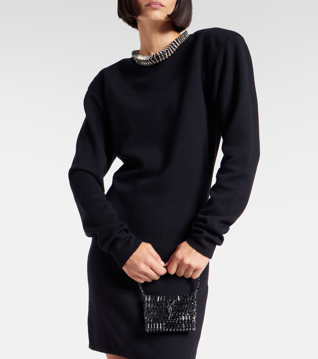 Saint Laurent Cassandre Micro embellished shoulder bag