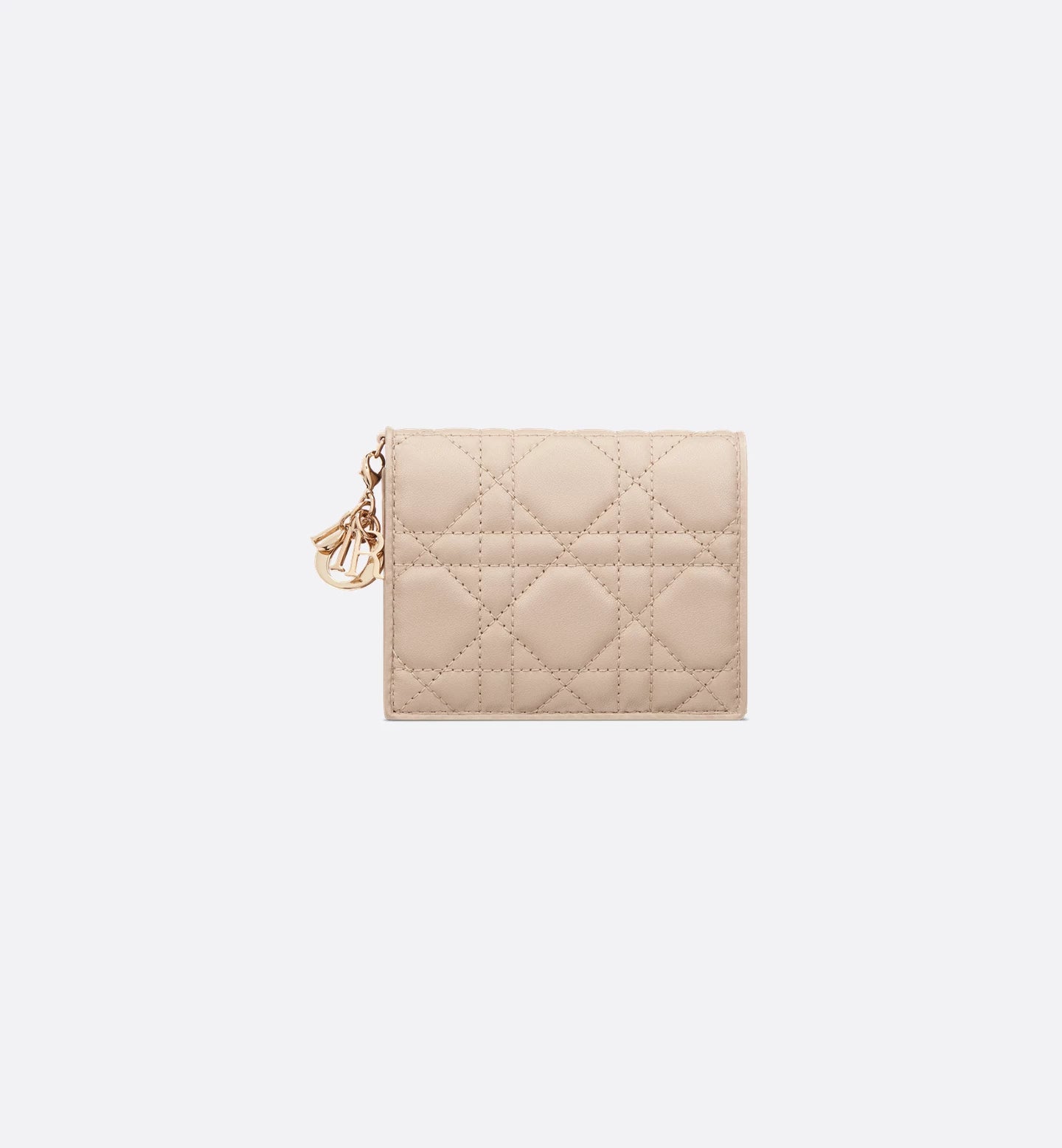 Mini Lady Dior Gardenia Wallet Powder Beige Cannage Lambskin