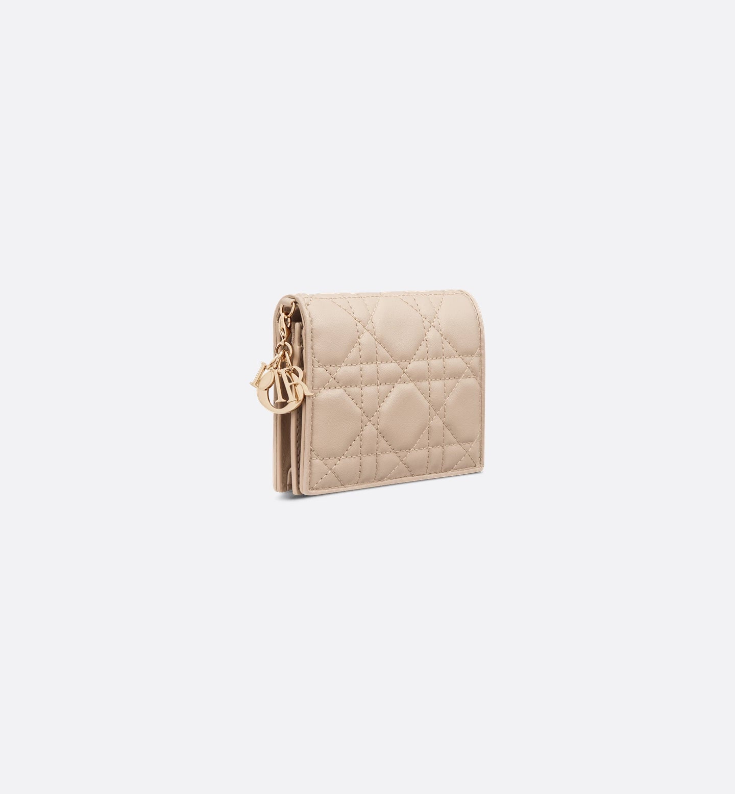 Mini Lady Dior Gardenia Wallet Powder Beige Cannage Lambskin