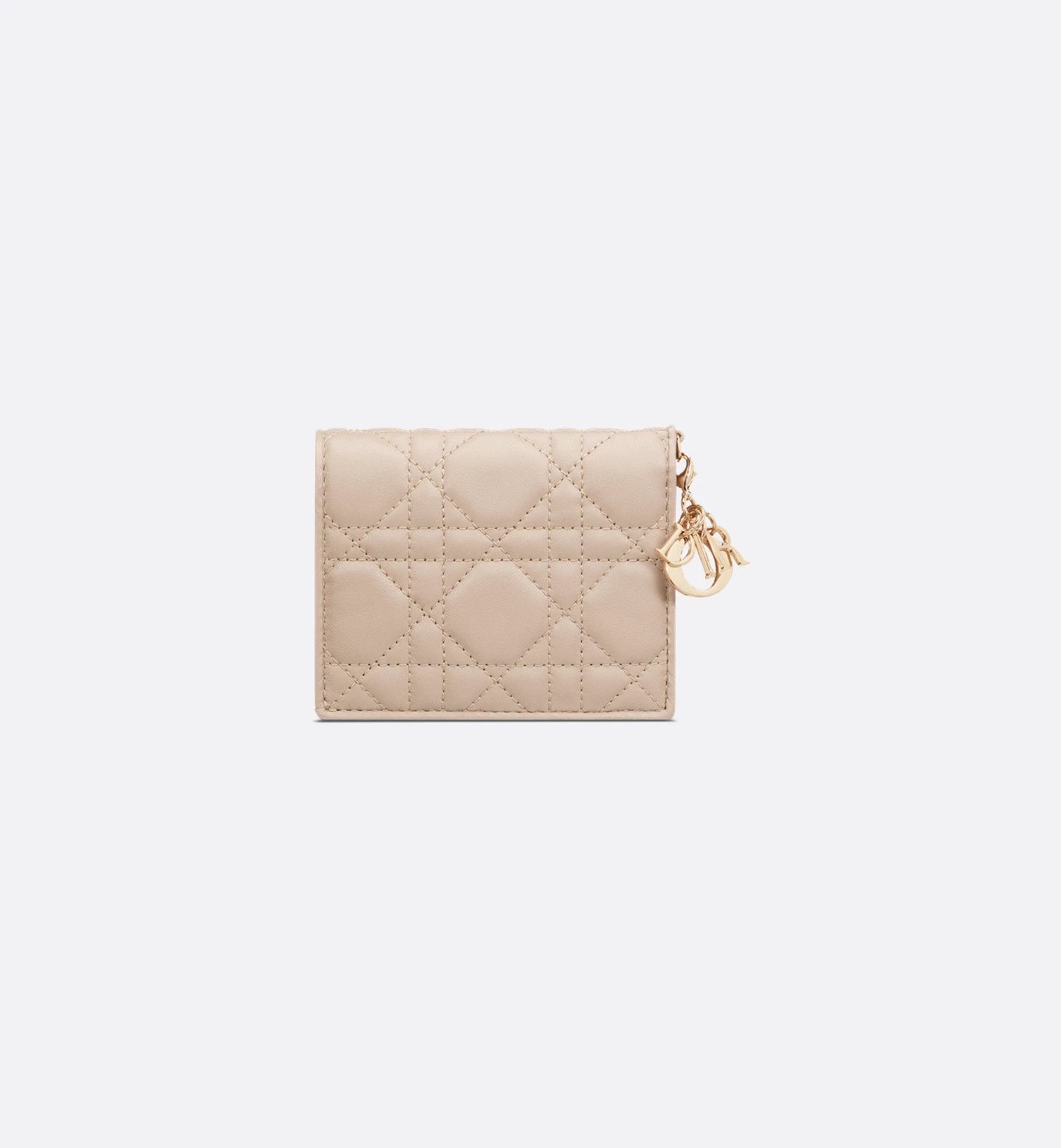 Mini Lady Dior Gardenia Wallet Powder Beige Cannage Lambskin