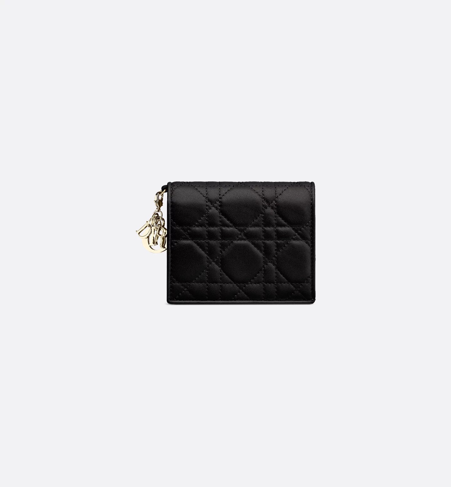 Mini Lady Dior Gardenia Wallet Black Cannage Lambskin