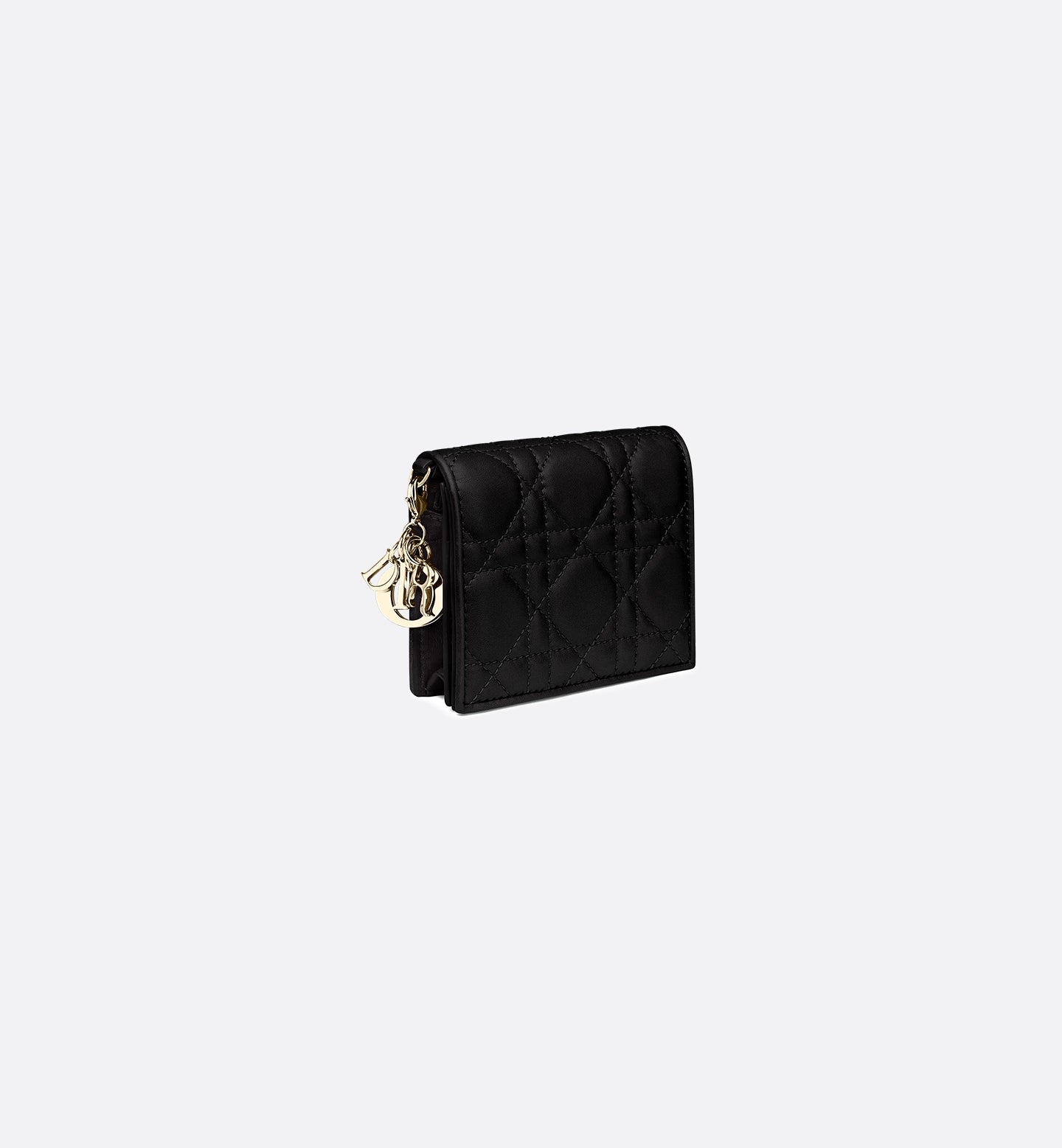 Mini Lady Dior Gardenia Wallet Black Cannage Lambskin