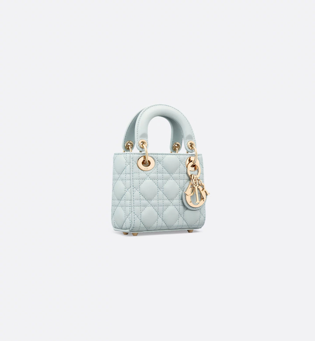 Lady Dior Micro Bag Powder Blue Cannage Lambskin