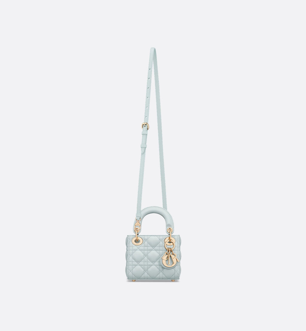 Lady Dior Micro Bag Powder Blue Cannage Lambskin