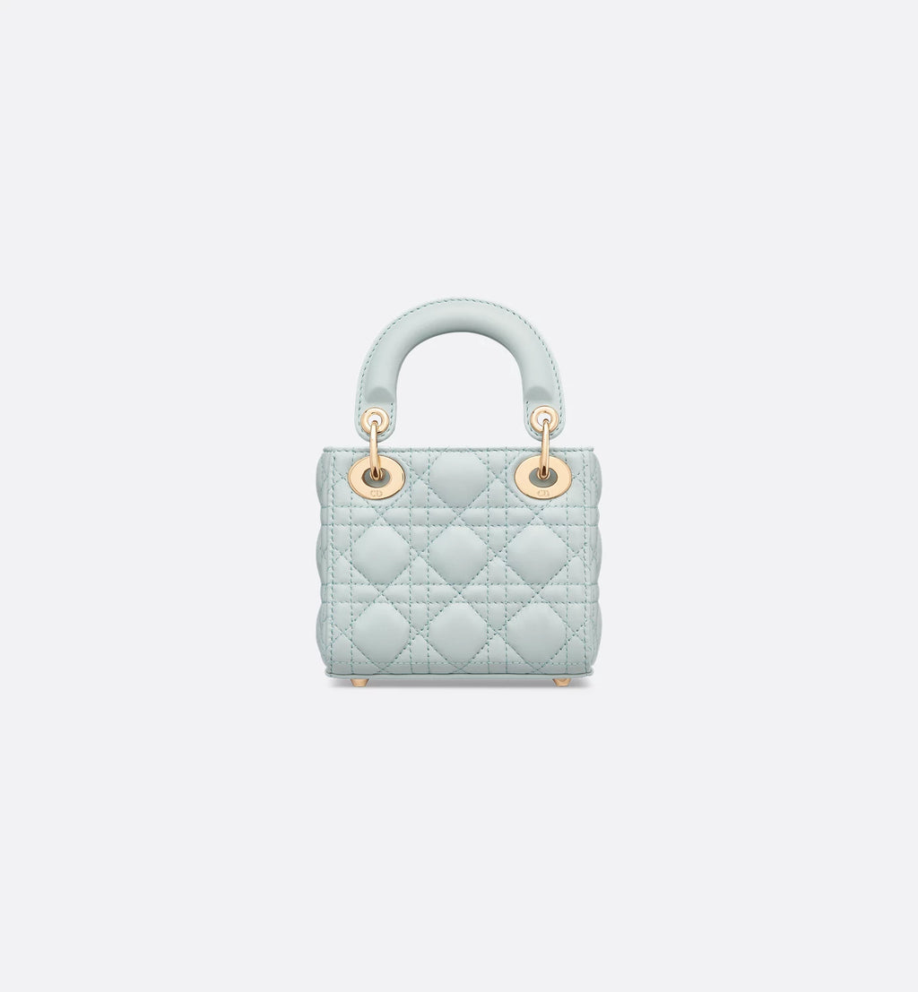 Lady Dior Micro Bag Powder Blue Cannage Lambskin