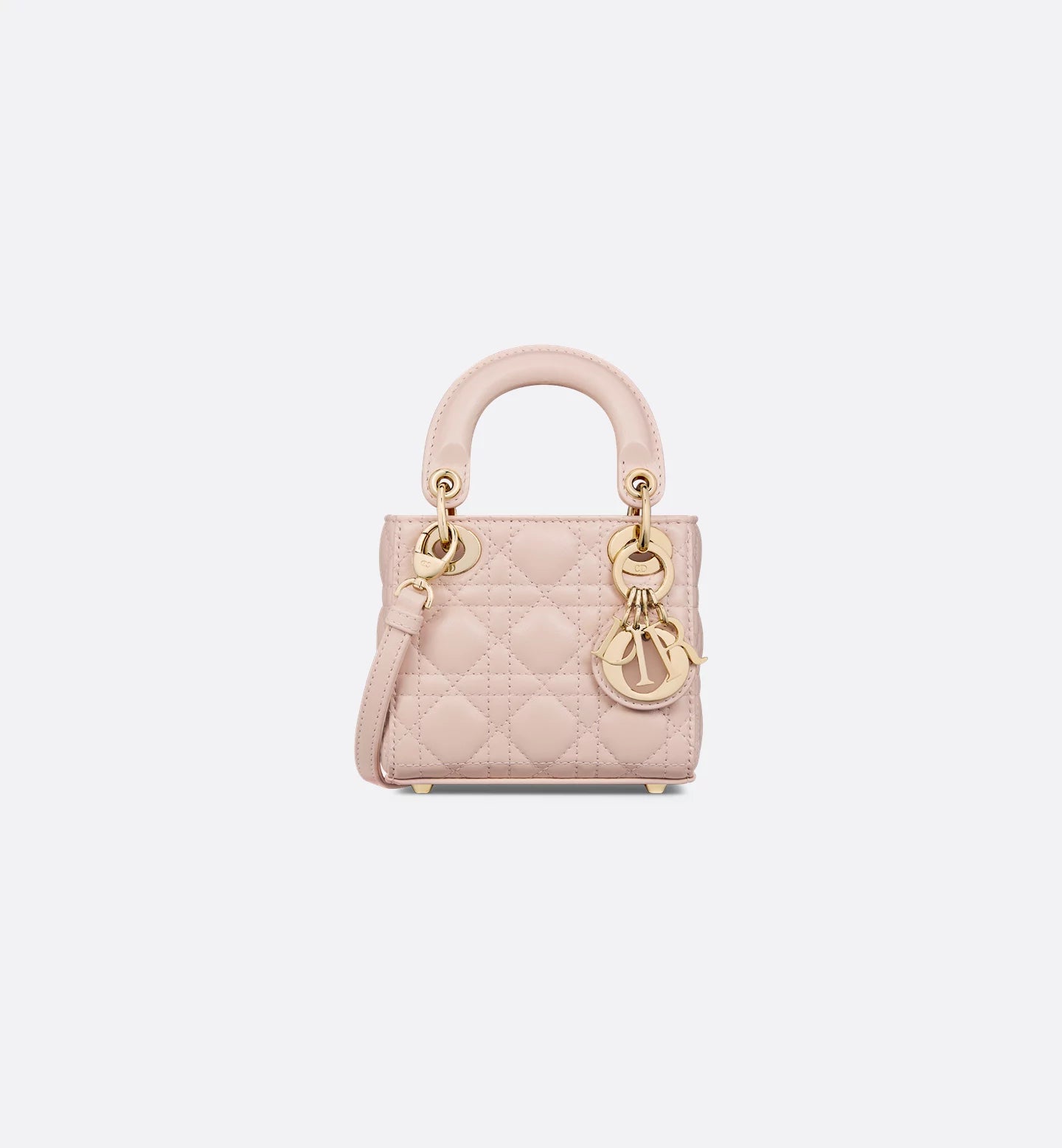 Lady Dior Micro Bag Powder pink Cannage lambskin