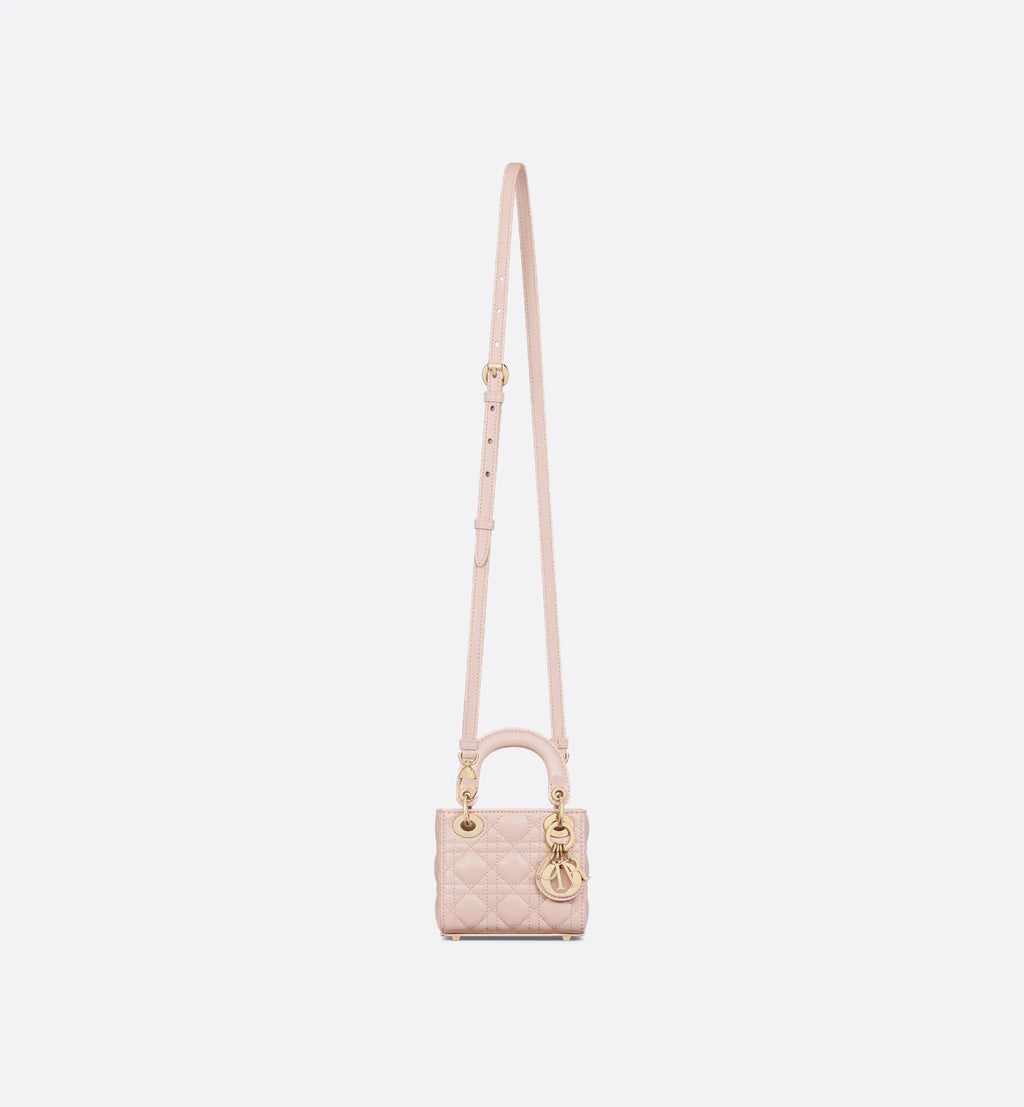 Lady Dior Micro Bag Powder pink Cannage lambskin