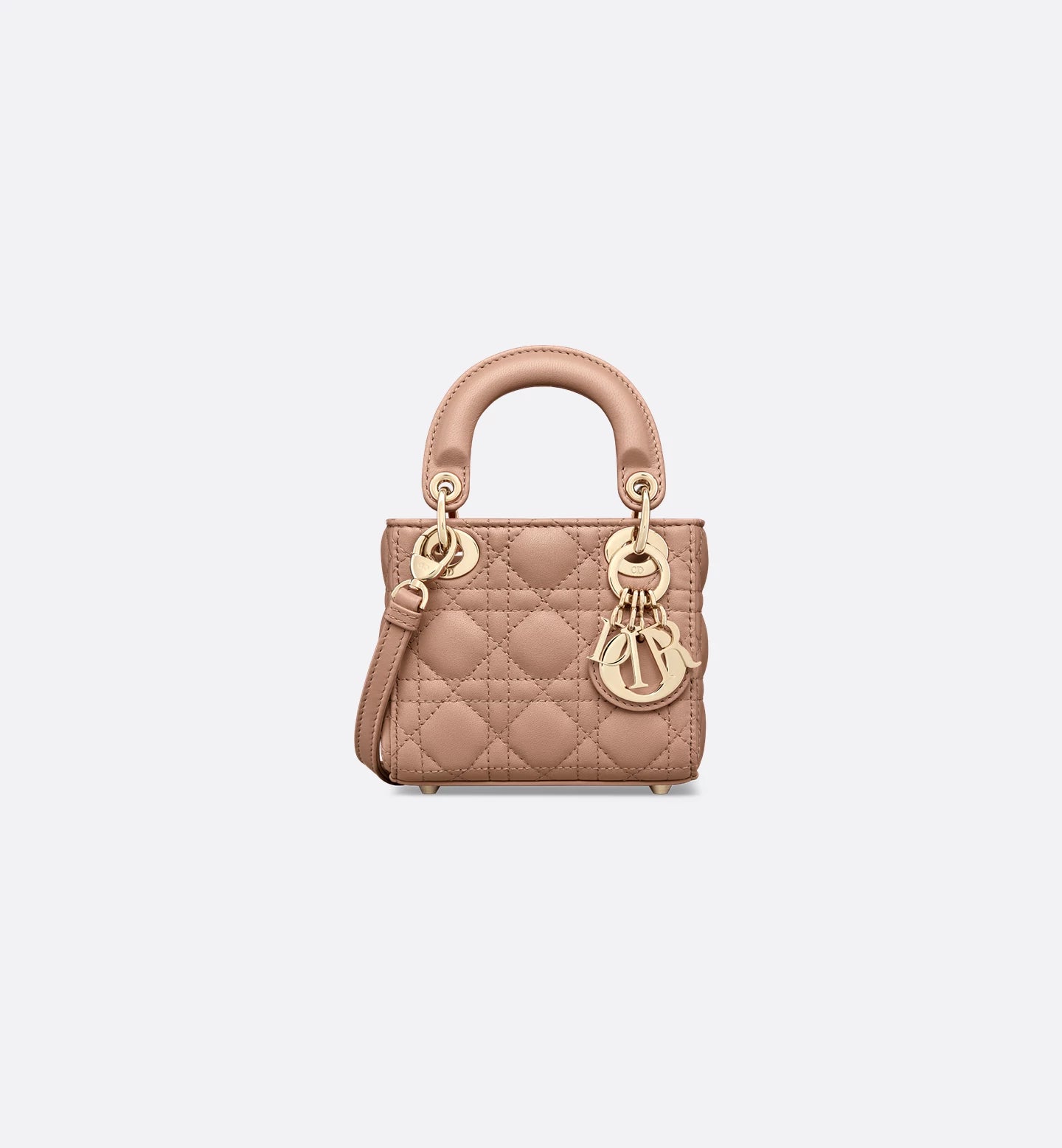 Lady Dior Micro Bag Rose des Vents Cannage lambskin