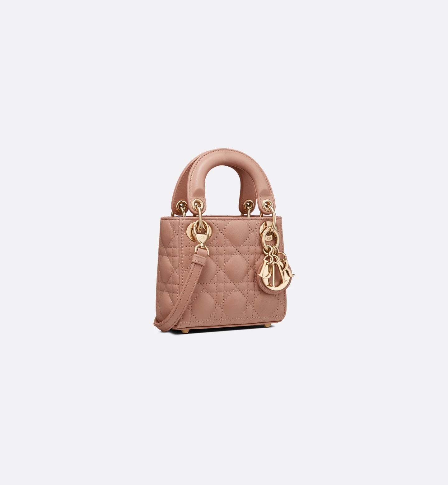 Lady Dior Micro Bag Rose des Vents Cannage lambskin