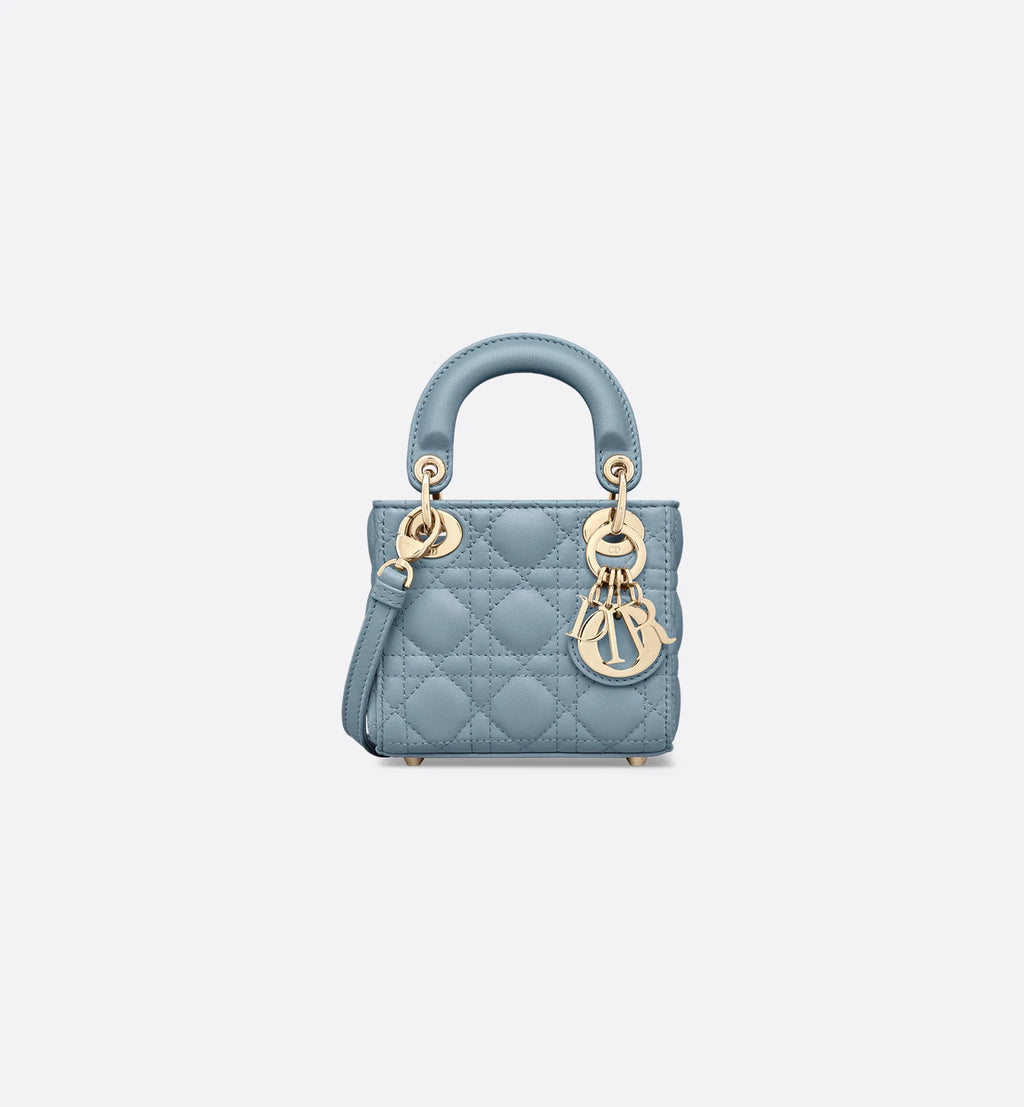 Lady Dior Micro Bag sky blue lambskin