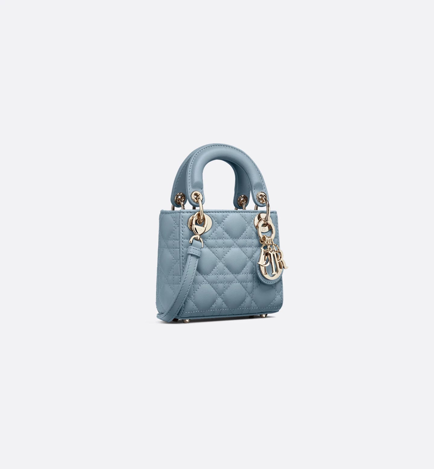 Lady Dior Micro Bag sky blue lambskin