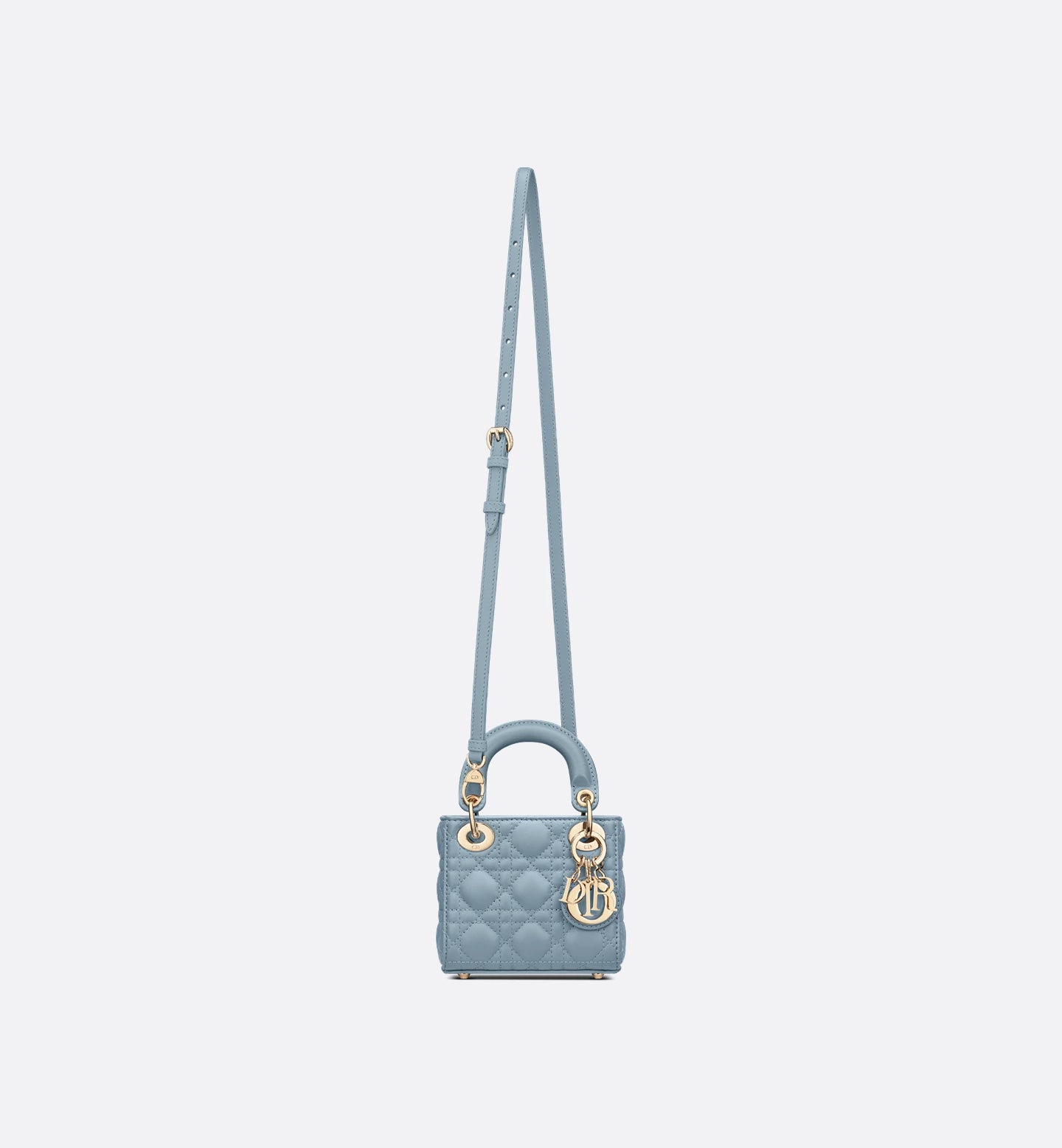 Lady Dior Micro Bag sky blue lambskin