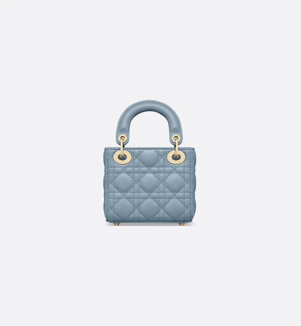 Lady Dior Micro Bag sky blue lambskin