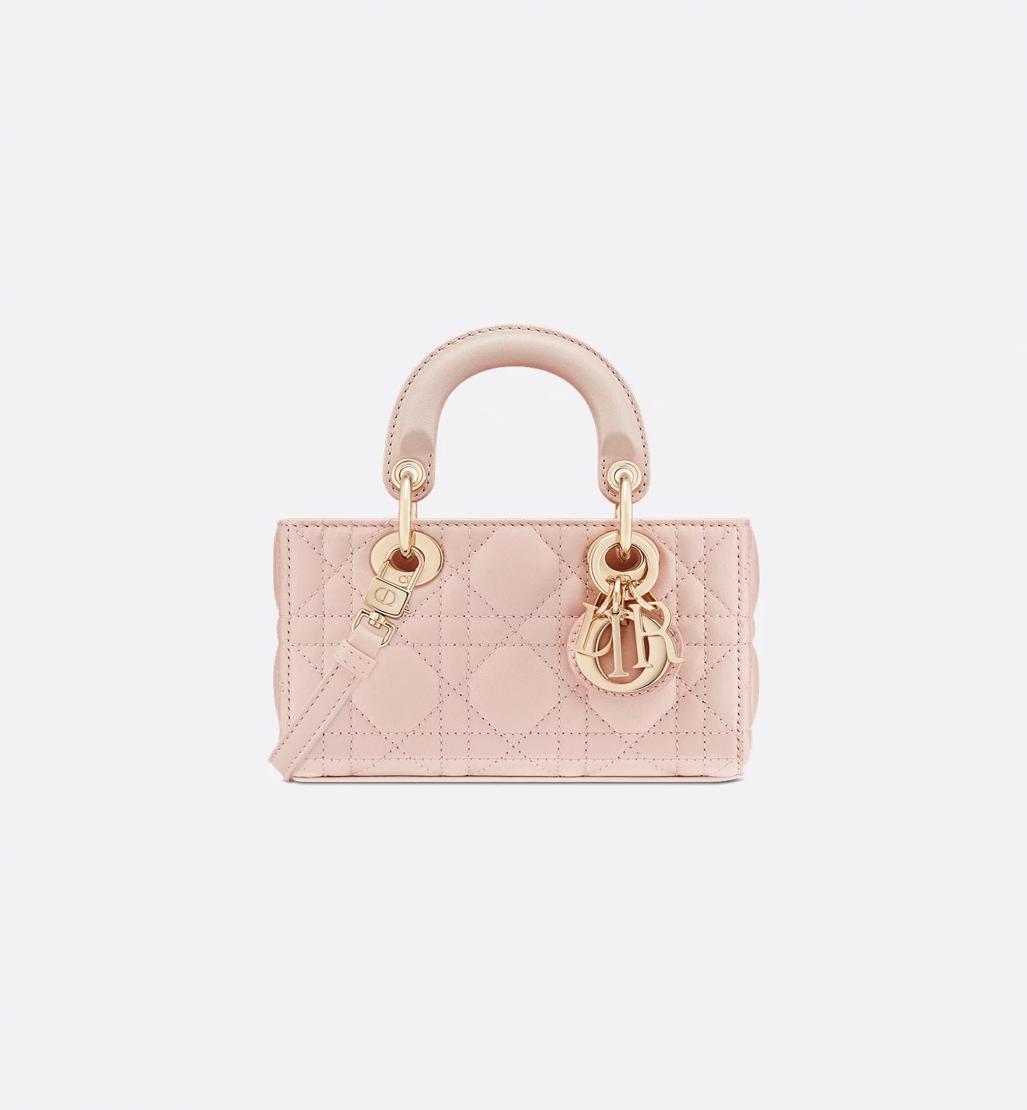Lady D-Joy Micro Bag Powder Pink Cannage Lambskin