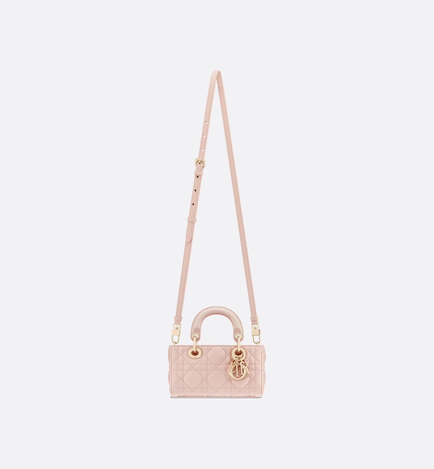 Lady D-Joy Micro Bag Powder Pink Cannage Lambskin