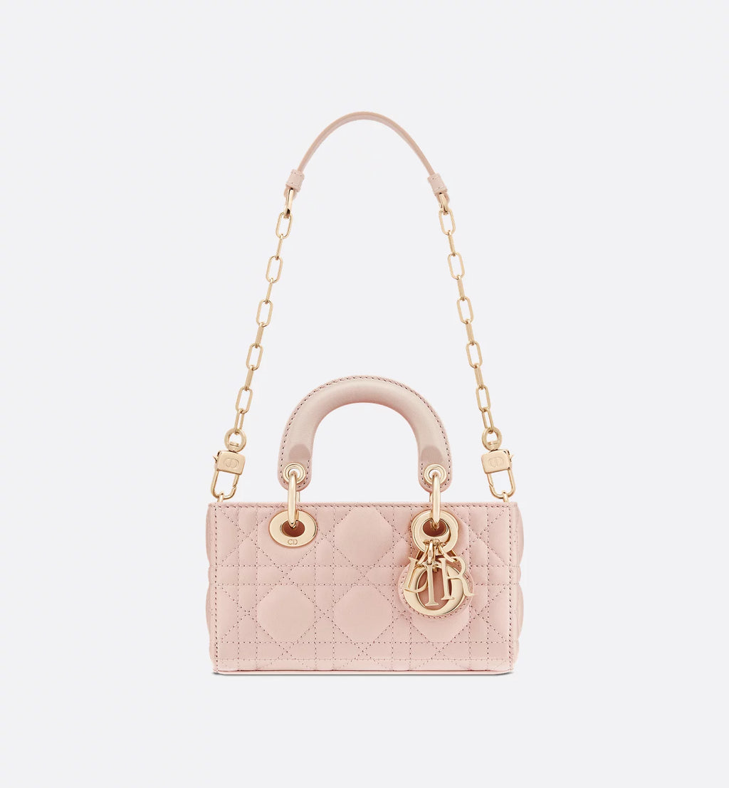 Lady D-Joy Micro Bag Powder Pink Cannage Lambskin