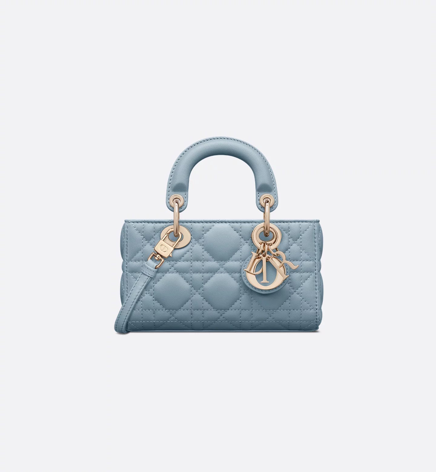 Lady D-Joy Micro Bag Cloud Blue Cannage Lambskin