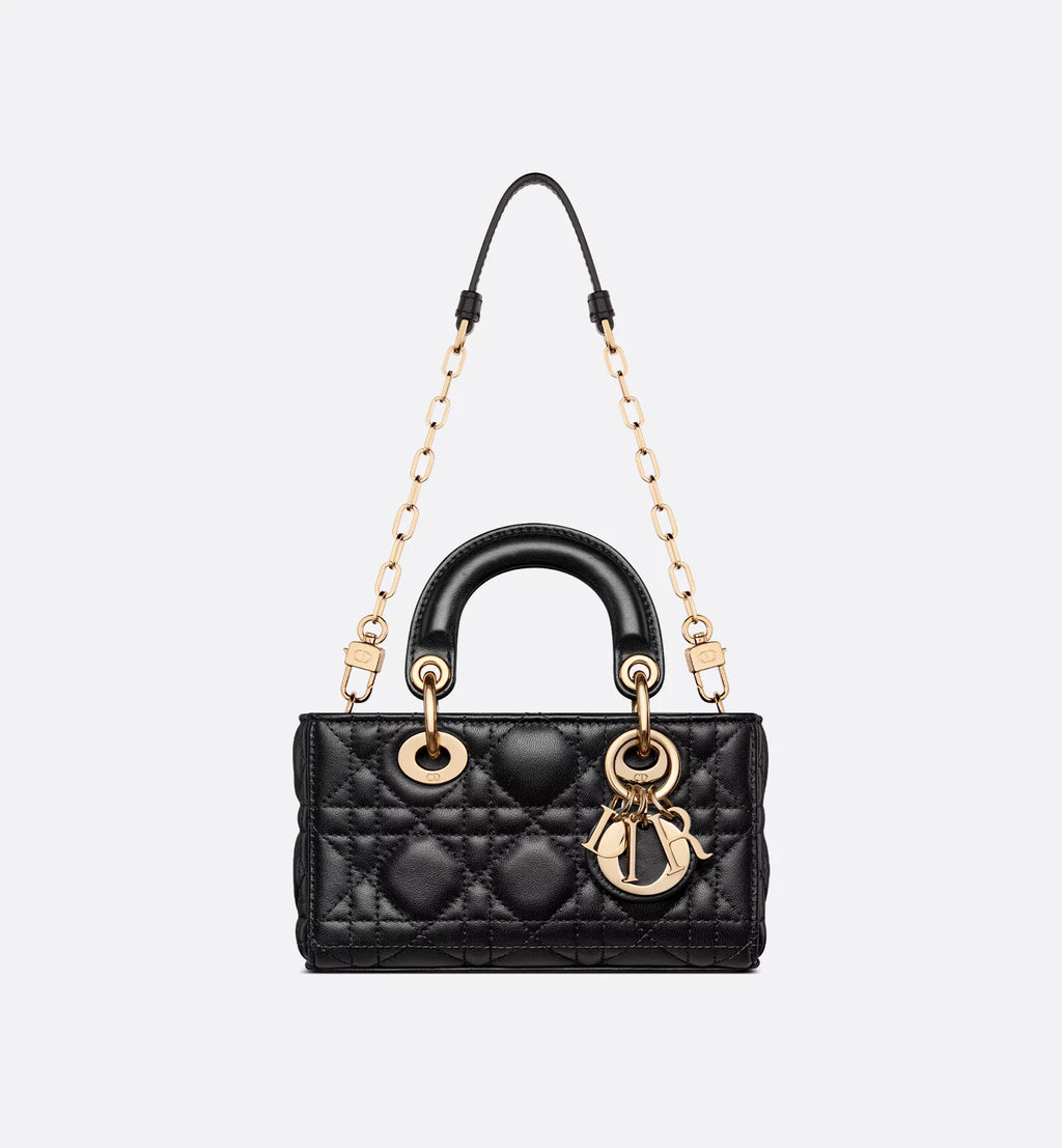 Lady D-Joy Micro Bag Black Cannage Lambskin