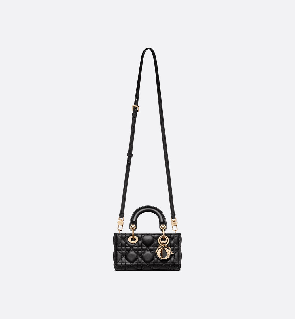 Lady D-Joy Micro Bag Black Cannage Lambskin
