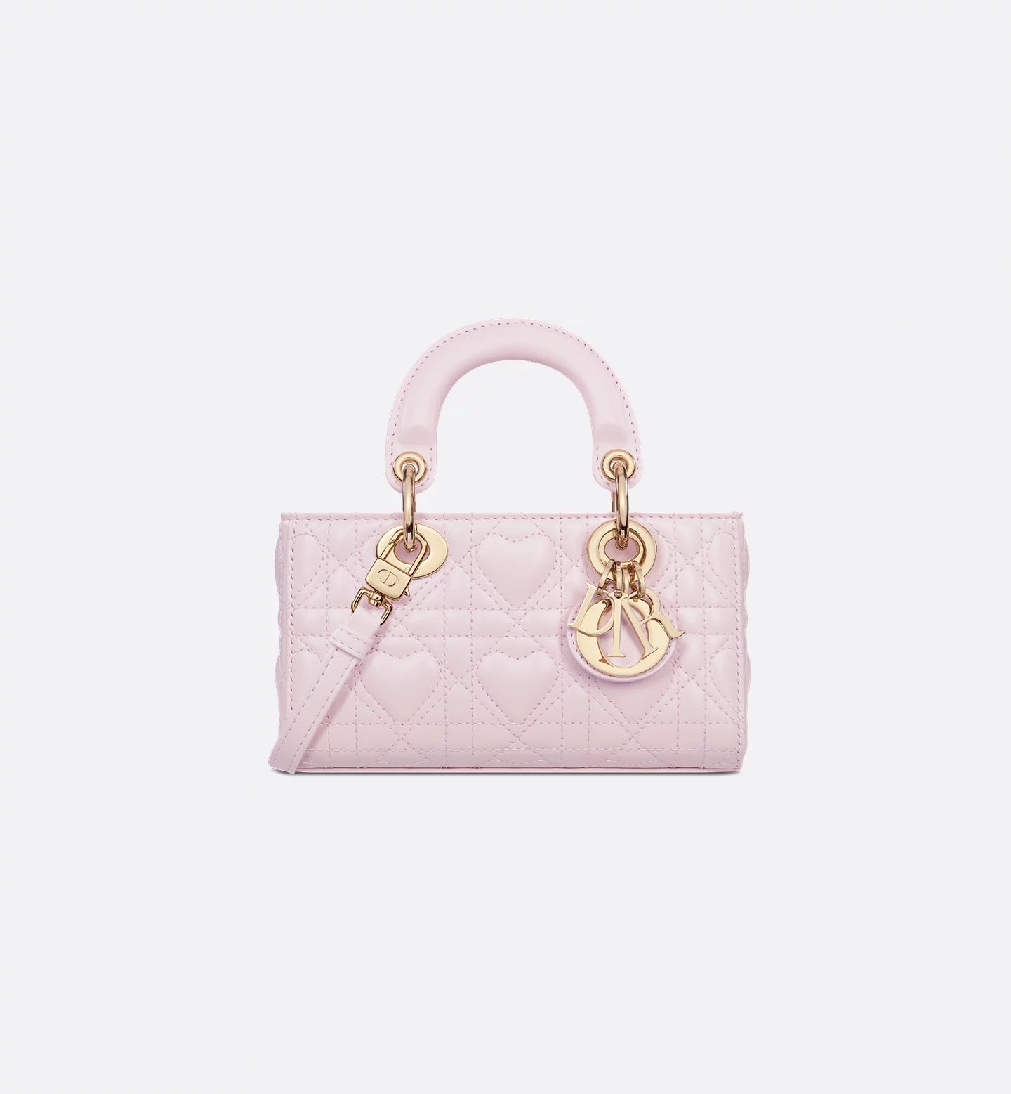 Dioramour Lady D-Joy Micro Bag Pale Pink Cannage Lambskin with Heart Motif