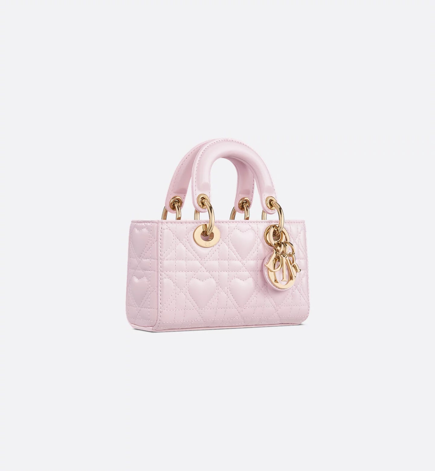Dioramour Lady D-Joy Micro Bag Pale Pink Cannage Lambskin with Heart Motif