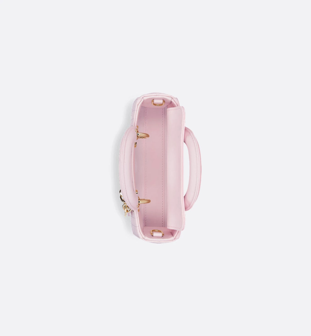Dioramour Lady D-Joy Micro Bag Pale Pink Cannage Lambskin with Heart Motif