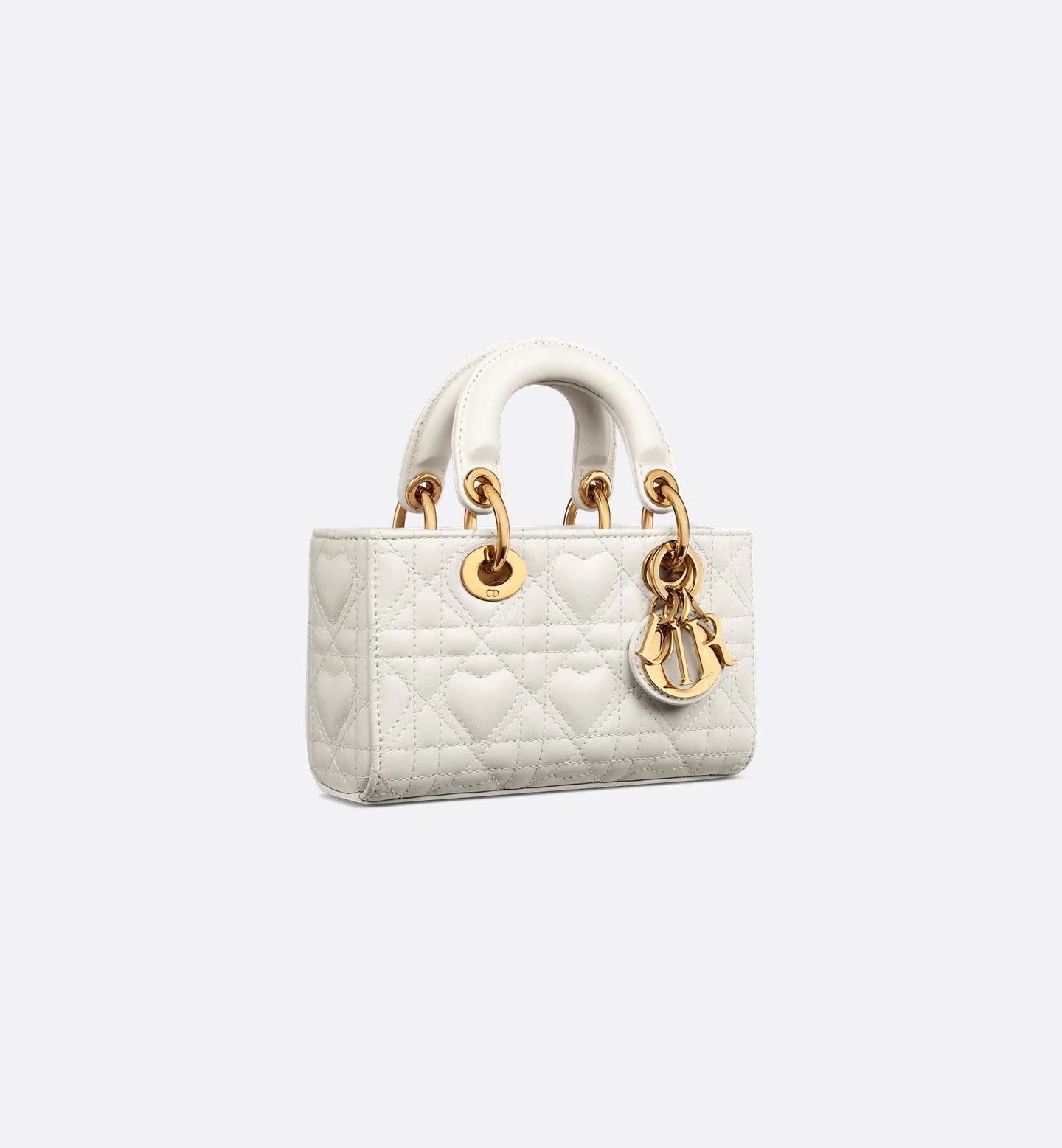 Dioramour Lady D-Joy Micro Bag Pale Latte Cannage Lambskin with Heart Motif