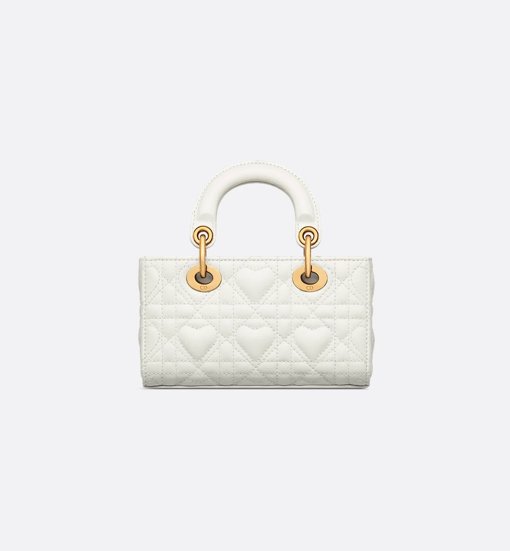 Dioramour Lady D-Joy Micro Bag Pale Latte Cannage Lambskin with Heart Motif