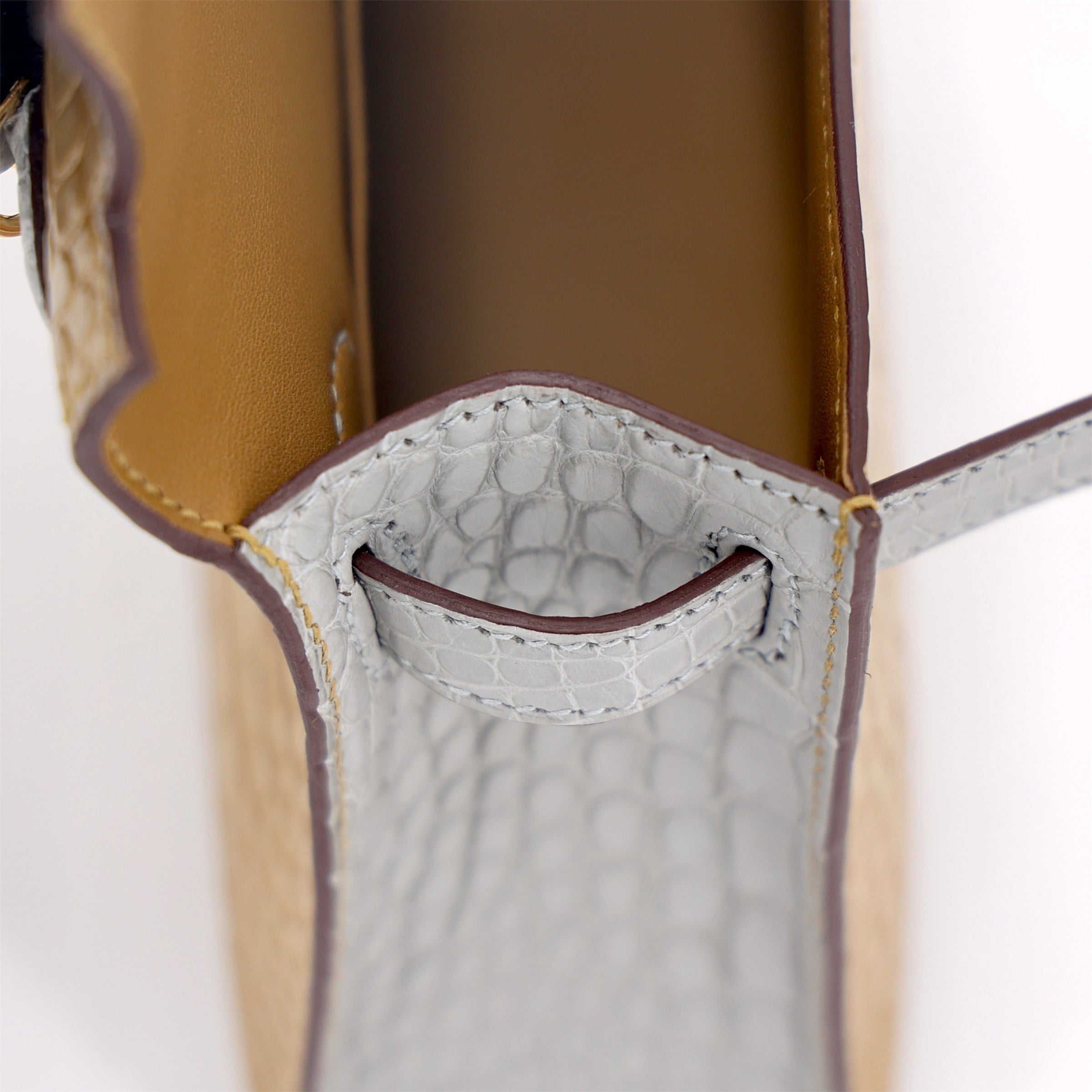Hermès Min Kelly ll HSS Gris Perle Kraft Alligator GHW