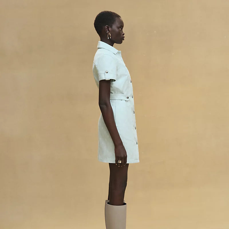 Hermès Abito stampa “Chaîne d’Ancre” Vert Embrun