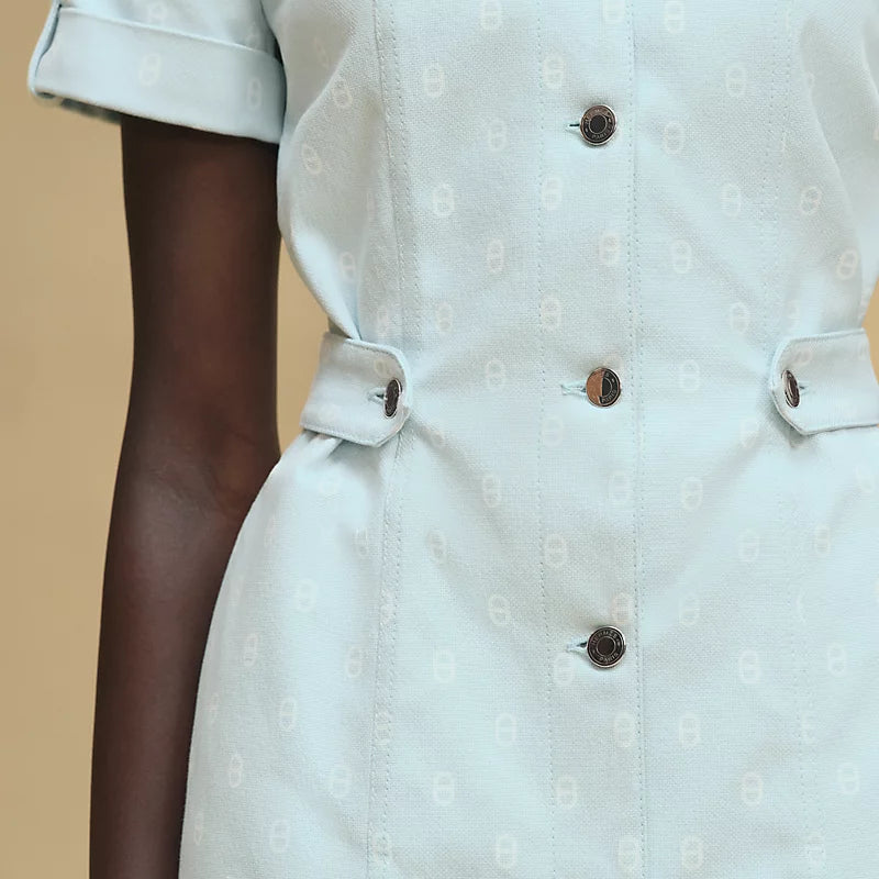 Hermès Abito stampa “Chaîne d’Ancre” Vert Embrun